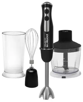 Блендер погружной Polaris PHB 1065, 1000Вт, черный/нержавеющая сталь