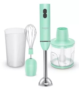 Блендер погружной Starwind SBP1113c 750 Вт, белый/зеленый (SBP1113c)