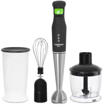 Блендер погружной Starwind SBS2212W 800 Вт, черный/зеленый (SBS2212W)