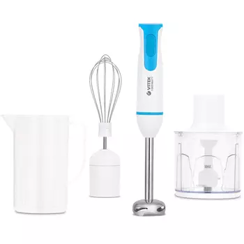 Блендер погружной VITEK VT-8530 1000Вт, 500мл, белый/голубой