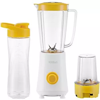 Блендер стационарный Kitfort КТ-3055-2 300Вт, 1л, белый/желтый