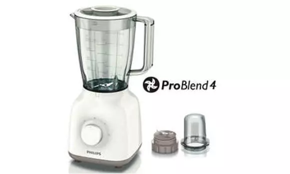 Блендер стационарный Philips Daily Collection HR2102/00 400Вт, 1.5л, белый,черный (HR2102/00)