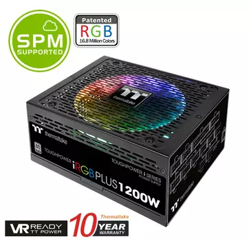 Блок питания 1200 Вт ATX Thermaltake Toughpower iRGB PLUS, 140 мм, 80 Plus Platinum (PS-TPI-1200F2FDPE-1)