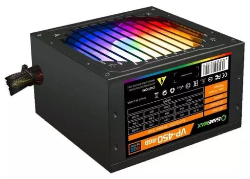 Блок питания 450Вт ATX GameMax VP-450-RGB, 120 мм, 80 Plus
