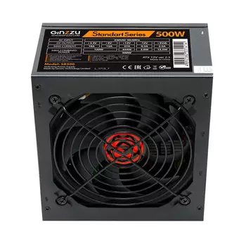 Блок питания 500 Вт ATX Ginzzu SB500, 120 мм, Bulk (OEM) (SB500 12CM)