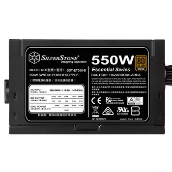 Блок питания 550Вт ATX Silverstone ET550-B (v1.2), 120 мм, 80 Plus Bronze (SST-ET550-B)