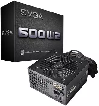 Блок питания 600Вт ATX EVGA 100-W2-0600-K2, 120 мм, 80 Plus