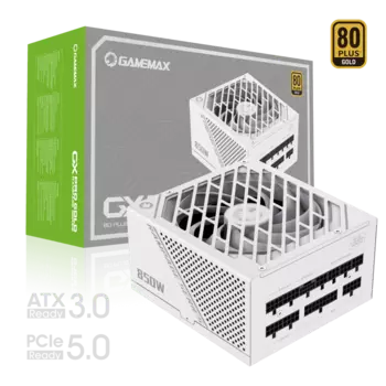 Блок питания 850 Вт ATX GameMax GX-850 PRO WT, 135 мм, 80 Plus Gold, Retail