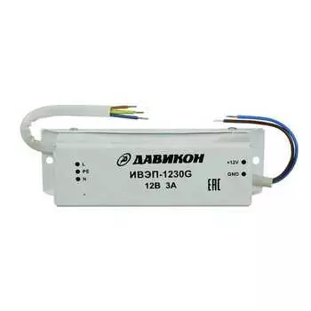 Блок питания Давикон ИВЭП-1230G, 12В/3А, белый