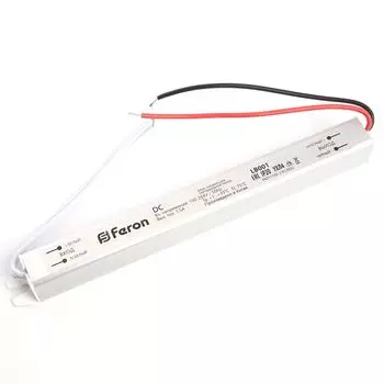 Блок питания (драйвер) Feron LB001 24 Вт для светодиодной ленты, серебристый (48011)
