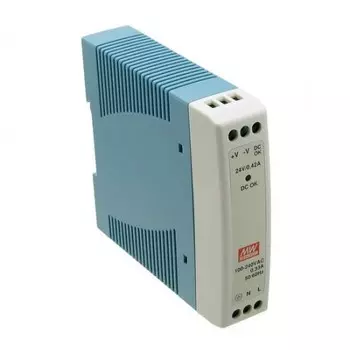 Блок питания Mean Well MDR-10-24, 24В, 0,42А, 10Вт для на DIN-рейку (MDR-10-24 MW)