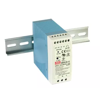 Блок питания Mean Well MDR-60-12, 12V, 5A, 60W для на DIN-рейку, белый/голубой (MDR-60-12 MW)