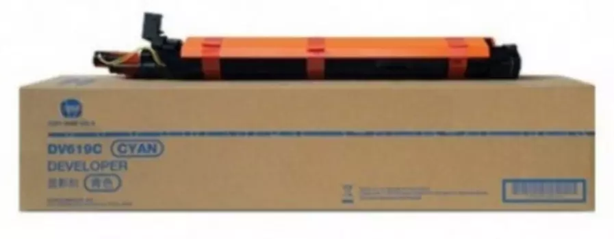 Блок проявки Konica Minolta DV619C оригинал bizhub C458/558/658, 600000 страниц, голубой (A9C80KD)