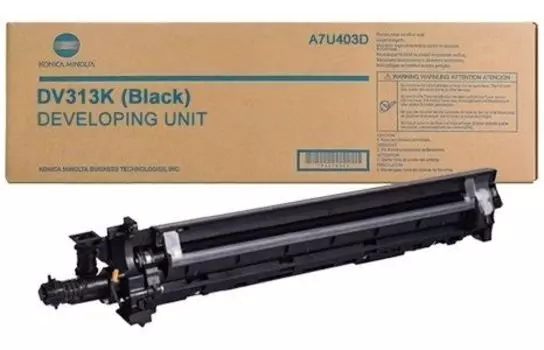 Блок проявки Konica Minolta DV-313K оригинал для Konica Minolta C308/C368/bizhub 308/368/C258, 600000 страниц, девелопер, черный (A7U403D)