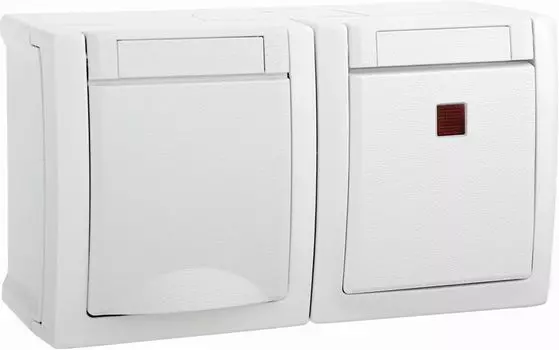 Блок розетка+выключатель Panasonic Pacific, выключателей: 1, розеток: 1, белый матовый (WPTC48052WH-RU)