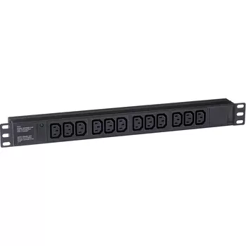 Блок розеток (PDU) ExeGate ServerPro PDU-19H007 Al-12C13-C20, 1U, кол-во розеток:12 (12xC13), черный (EX280865RUS)