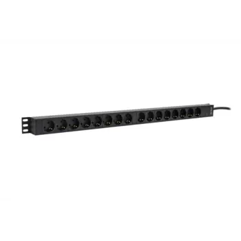 Блок розеток (PDU) SNR SNR-PDU-16S-16L1, 1U, кол-во розеток:16 (16xЕвро), 16А, черный, кабель питания 3 м (SNR-PDU-16S-16L1)