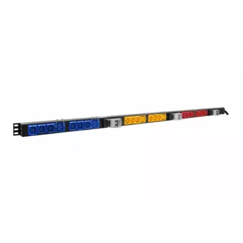 Блок розеток (PDU) SNR SNR-PDU-18A06B-32L3, 1U, кол-во розеток:24 (18xC13/6xC19), 32А, черный, кабель питания 3 м (SNR-PDU-18A06B-32L3)
