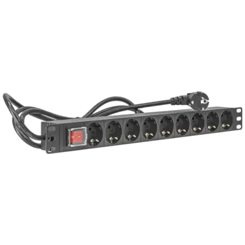 Блок розеток (PDU) SNR, 1U, кол-во розеток:9 (9xЕвро), черный, кабель питания 2 м (SNR-PDU-09S-1)