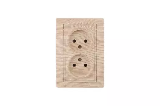 Блок розеток intro Plano 1-204-11, скрытый монтаж, 2-х постовая, с з/к, 16А, в сборе, IP20, 2P, сосна, 1 шт. (Б0053914)