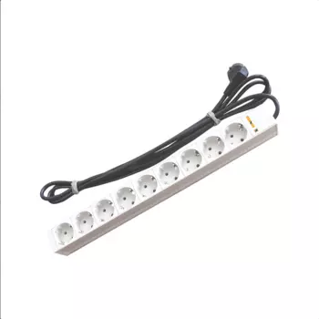 Блок розеток, кол-во розеток: 20 (20xЕвро), 16A, белый, кабель питания, Conteg DP-RP-20-SCHUV (DP-RP-20-SCHUV)