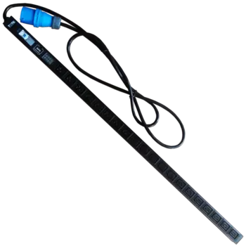 Блок розеток (PDU) 1U, кол-во розеток: 20 (20xC19), 32А, черный, выключатель, кабель питания 3 м, TWT (TWT-PDVI-20C9-I9)