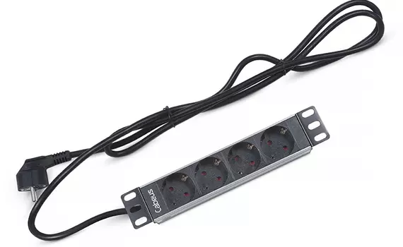 Блок розеток (PDU) Cabeus PDU-4P-2EU, кол-во розеток:4 (4xЕвро), 16А, черный, кабель питания 2 м (PDU-4P-2EU)