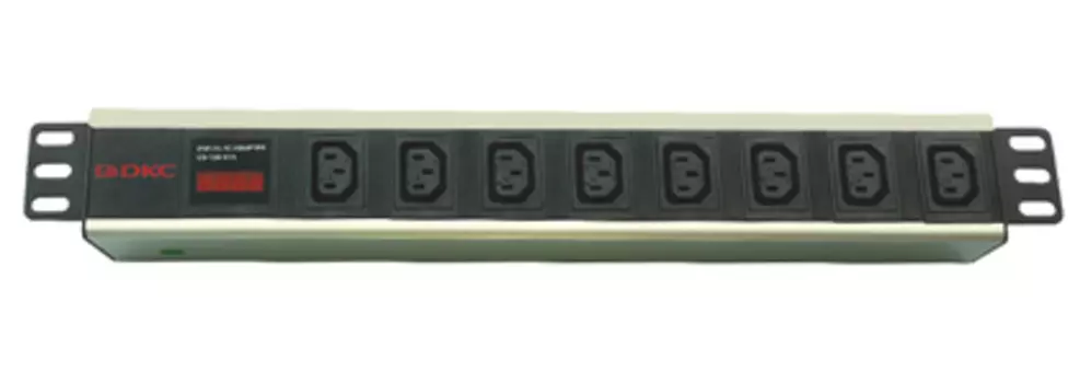 Блок розеток (PDU) DKC R519IEC8AMC14, 1U, кол-во розеток:8 (8xC13), 10А, черный, кабель питания 2 м (R519IEC8AMC14)