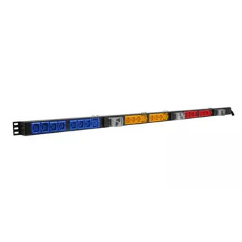 Блок розеток (PDU) SNR SNR-PDU-20A04B-32L3, кол-во розеток:24 (20xC13/4xC19), 32А, черный, кабель питания 3 м (SNR-PDU-20A04B-32L3)
