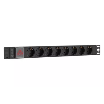 Блок розеток (PDU) SNR SNR-PDU-8S-C14-0-10L1, кол-во розеток:8 (8xЕвро), 10А, черный (SNR-PDU-8S-C14-0-10L1)