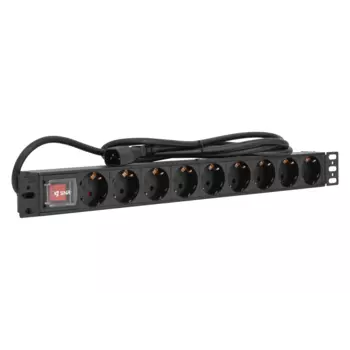 Блок розеток (PDU) SNR SNR-PDU-9S-C14-2-MS10L1, кол-во розеток:9 (9xЕвро), 10А, черный, кабель питания 2 м (SNR-PDU-9S-C14-2-MS10L1)