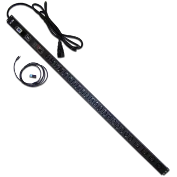 Блок розеток (PDU) TWT, 1U, кол-во розеток:24 (20xC13/4xC19), 32А, черный, кабель питания 3 м (TWT-PDVM-4C9-20C3-I9)