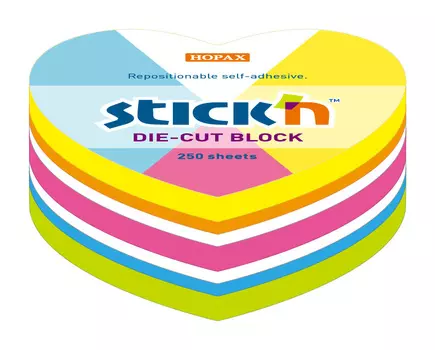 Блок самоклеящийся (стикеры) STICK`N, 250 листов, неоновый, ассорти (21836)