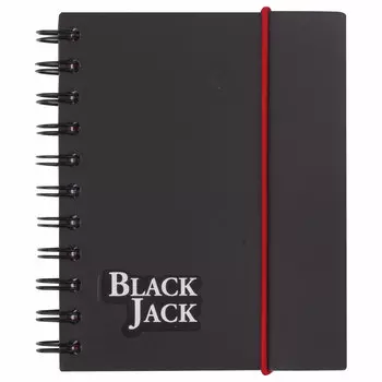Блокнот BRAUBERG Black Jack, A6, клетка, 150 листов, черный (125388)