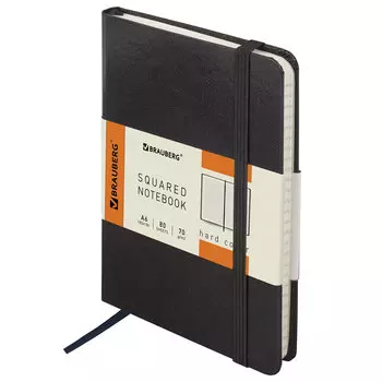 Блокнот BRAUBERG Metropolis, A6, клетка, 80 листов, черный (111589)