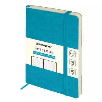 Блокнот BRAUBERG Ultra, A6, клетка, 96 листов, бирюзовый (113027)