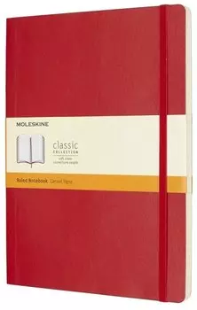 Блокнот Moleskine CLASSIC SOFT, 190х250мм, линейка, 96 листов, красный (QP621F2)