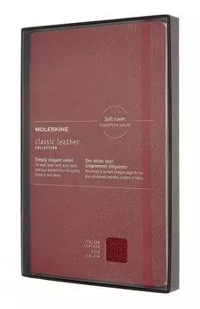Блокнот Moleskine LIMITED EDITION LEATHER, 130х210мм, линейка, 192 листов, красный (LCLH31SF1BOX)