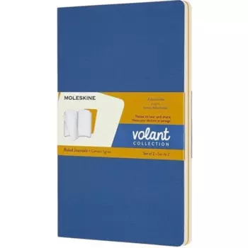 Блокнот Moleskine VOLANT, 90x140, линейка, 80 листов, синий/желтый (QP711B41M17)