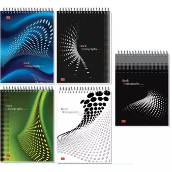 Блокнот Полином STENOGRAPHY 6С10, A5, клетка, 60 листов, ассорти (1116209) (1шт.)