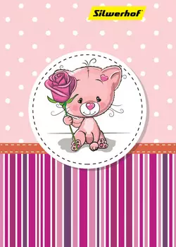 Блокнот Silwerhof Пушистые зверята 731178-17, A7, клетка, 40 листов, ассорти (1073493) (1шт.)