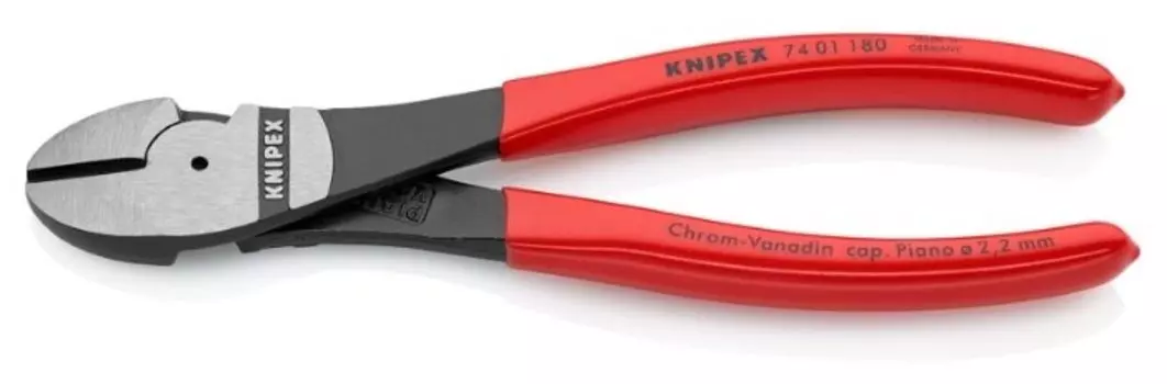 Бокорезы силовые 180мм, CrV, рукоятки пластиковые, KNIPEX KN-7401180