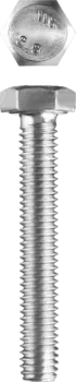 Болт с шестигранной головкой (ГОСТ 7798-70) Зубр 303086-06-040, М6, 4 см, 933 DIN, 6 мм, оцинкованная сталь, 5 шт., фасовка (303086-06-040)