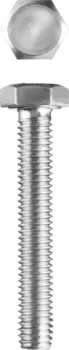 Болт с шестигранной головкой (ГОСТ 7798-70) Зубр 303086-10-040, М10, 4 см, 933 DIN, 1 см, оцинкованная сталь, 4 шт., фасовка (303086-10-040)