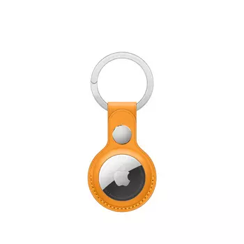 Брелок для метки AirTag Apple Leather Key Ring, с кольцом для ключей, кожа, золотой апельсин (MM083ZM/A)