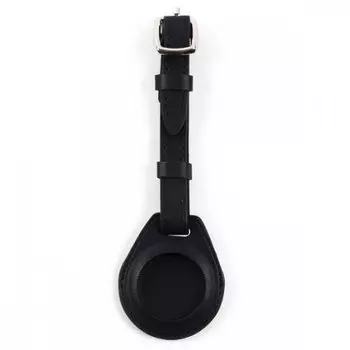 Брелок для метки AirTag Red Line, экокожа с ремешком, черный (УТ000026176)