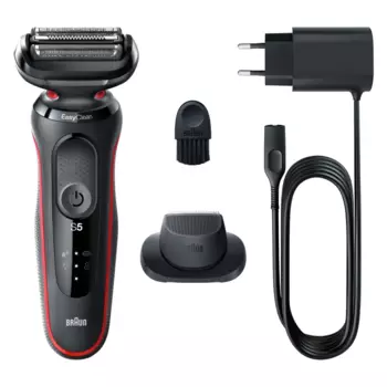 Бритва Braun Series 5 51-R1200S, дисплей, нескользящая вставка на рукоятке, черный/красный (51-R1200S)