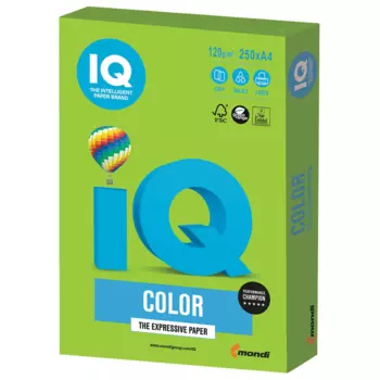 Бумага A4 120г/м² 250 листов, Ярко-зеленый, IQ COLOR MA42 (9003974407104)
