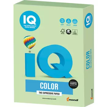 Бумага A4 160г/м² 250 листов, зеленый пастель, IQ COLOR (MG28)
