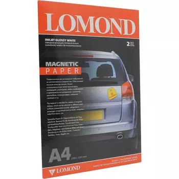 Бумага Lomond Magnetic, магнитная, односторонняя, глянцевая, A4, 660 г/м, 2 листов, белый (2020345)